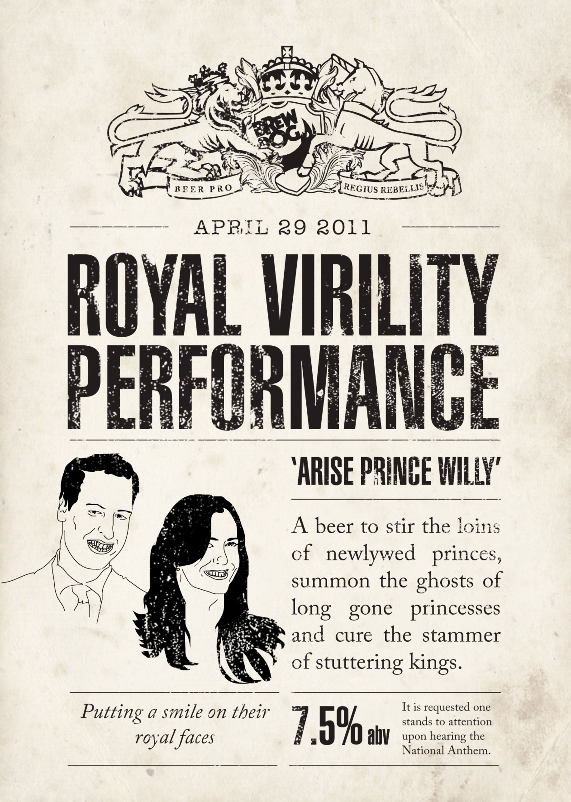 BrewDog's Royal Virility Performance invites drinkers to 'celebrate your extra day off Big Willy Style'
